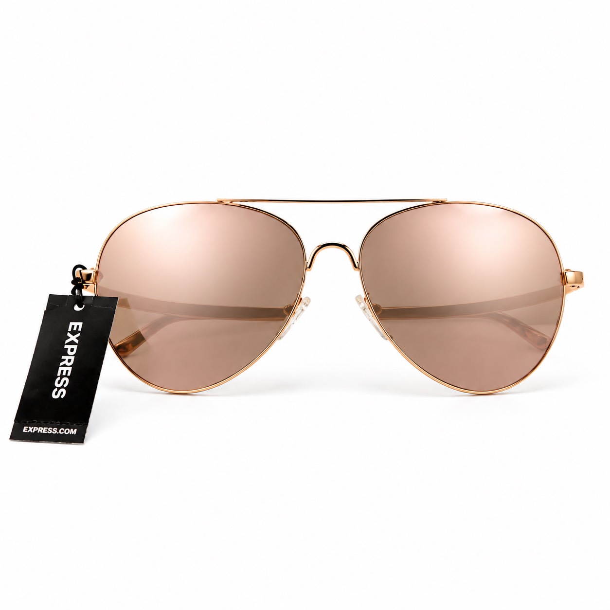 عینک آفتابی مردانه مدل خلبانی آینهای رز گلد برند اکسپرس وارداتی (EXPRESS Rose Gold Mirrored Aviator)