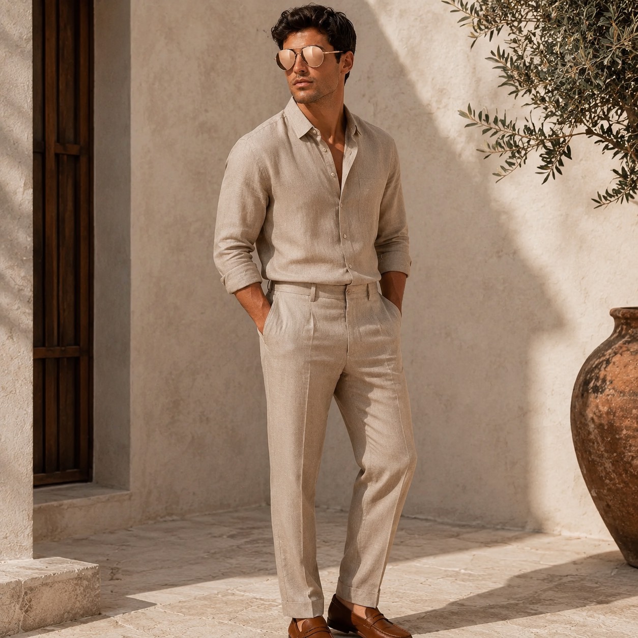 عینک آفتابی مردانه مدل خلبانی آینهای رز گلد برند اکسپرس وارداتی (EXPRESS Rose Gold Mirrored Aviator) - Image 3