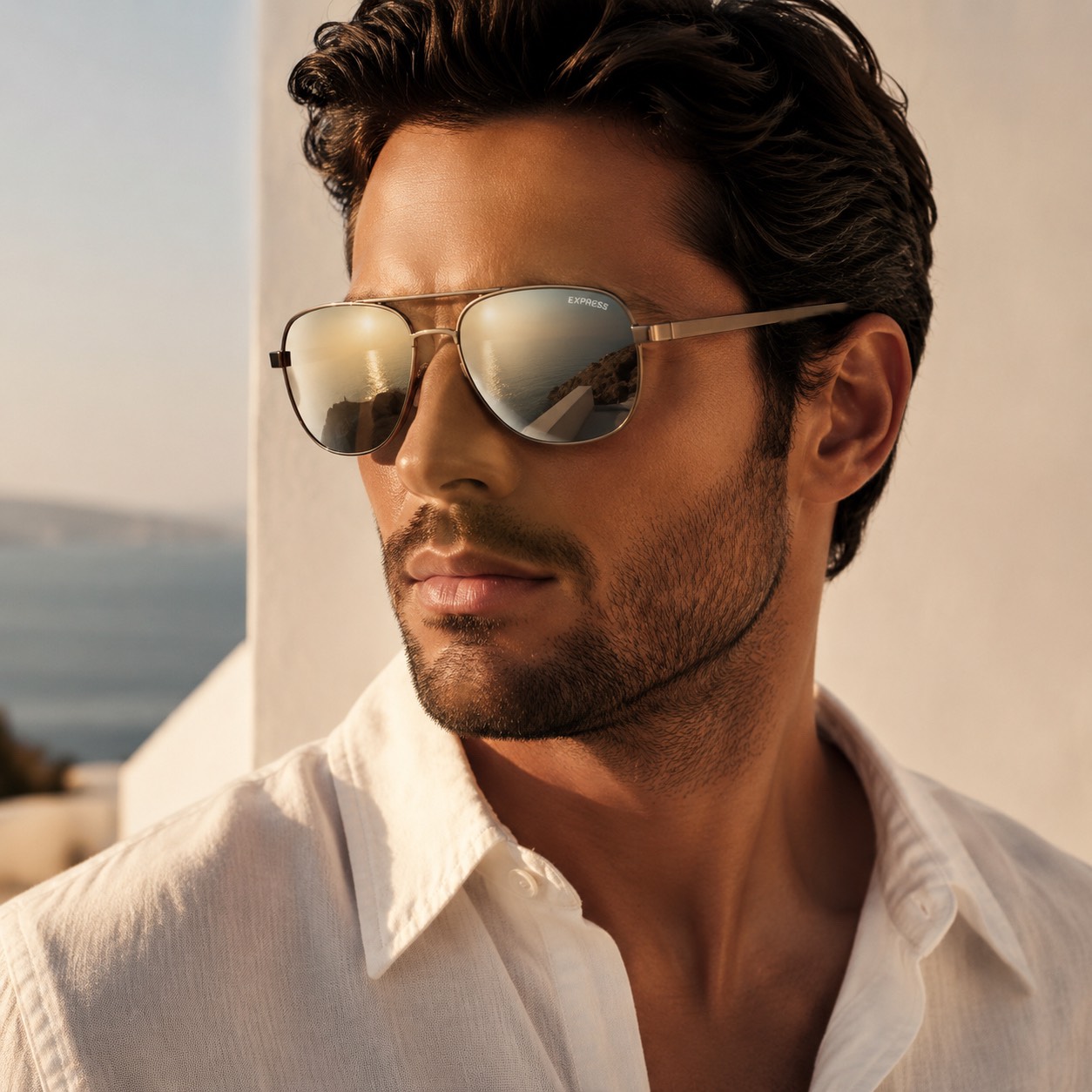 عینک آفتابی مردانه مدل خلبانی برنزی/مسی برند اکسپرس وارداتی (EXPRESS Bronze/Copper Aviator) - Image 4